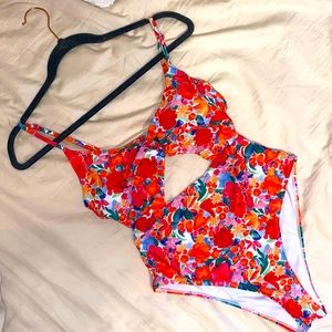 Pink Lily one piece swimsuit